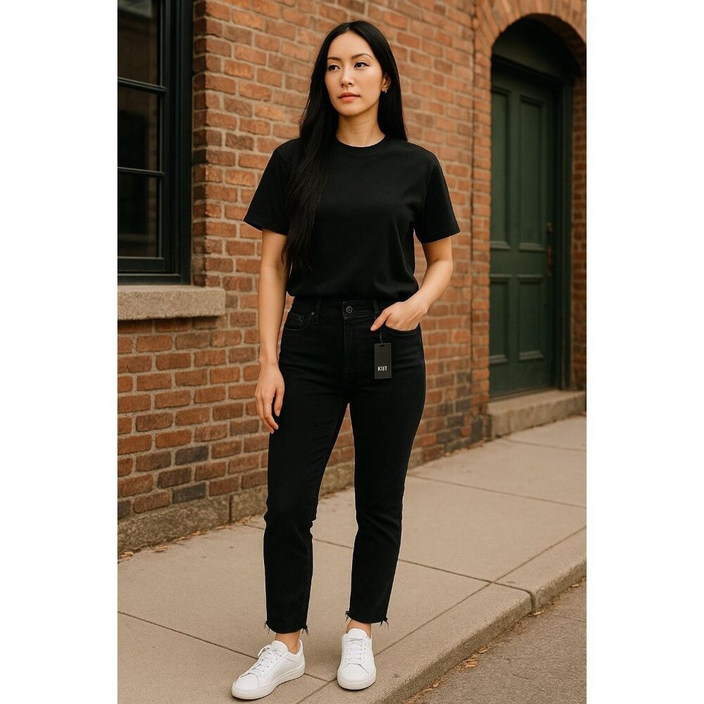 KUT From The Kloth High Rise Donna Ankle Skinny Black Jeans 0